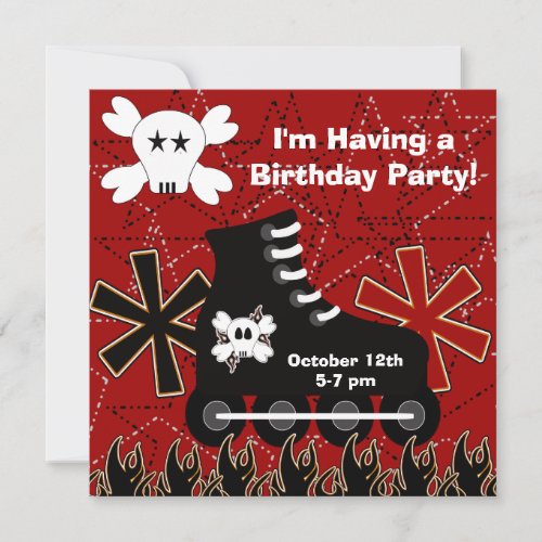 Skater Dude Birthday Party Invitation