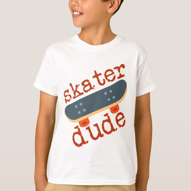 Skater Dude // Cute Kids Sport Skateboarding T-Shirt (Front)