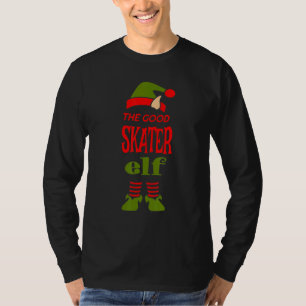 SKATER Elf Good Christmas Matching Pajama Party T-Shirt