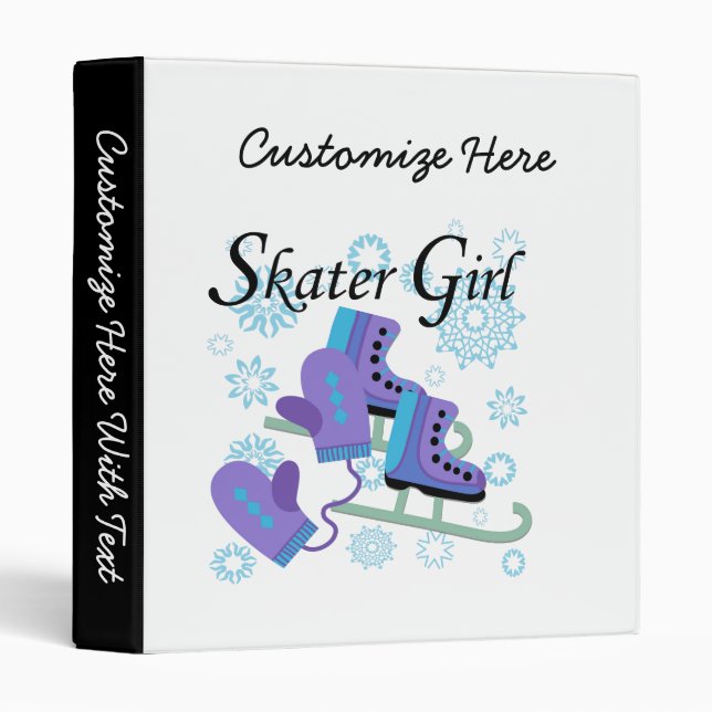 Skater Girl 3 Ring Binder (Front/Spine)