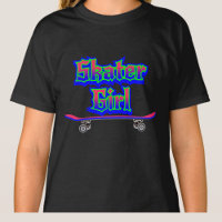 Skater Girl Blue Pink Graffiti Glow Skateboard