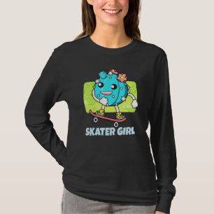 Skater Girl Cactus on Skateboard Skateboarding Wom T-Shirt