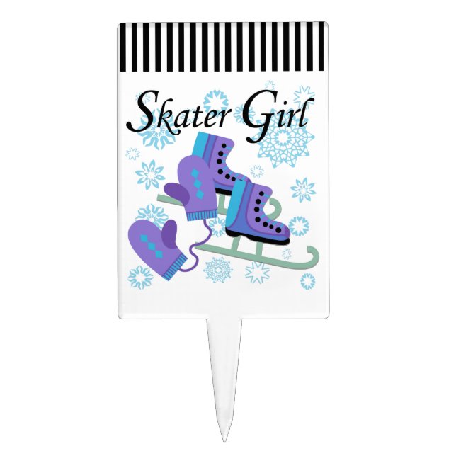 Skater Girl Cake Topper (Front)