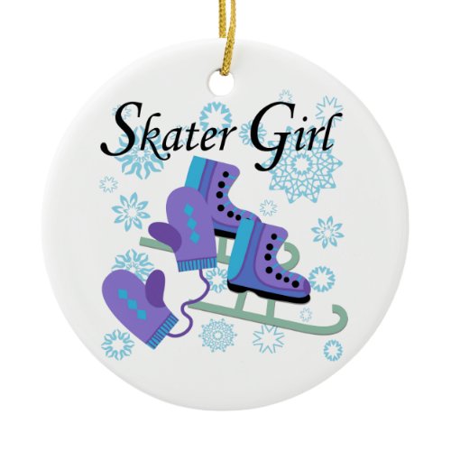 Skater Girl Ceramic Ornament