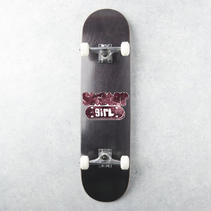 Skater Girl Cute Burgundy Galaxy Agate Tween Sticker