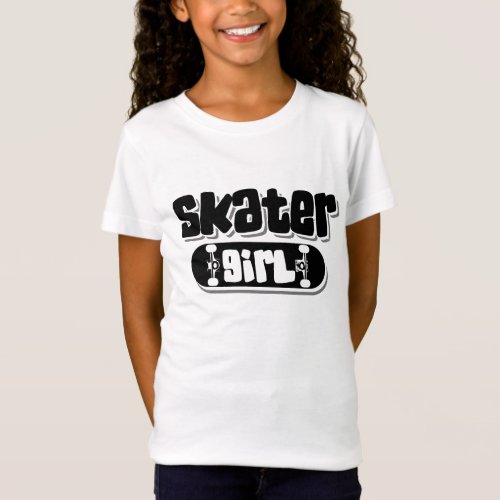 Skater Girl  Cute Tween or Teenage Skateboarder T_Shirt