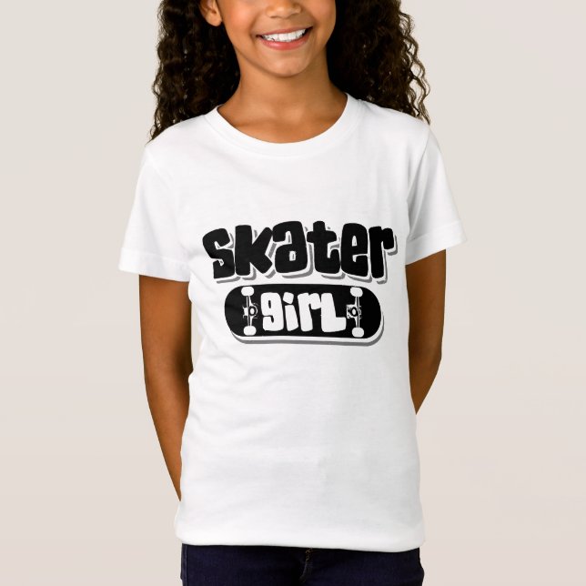 Skater Girl | Cute Tween or Teenage Skateboarder T-Shirt (Front)