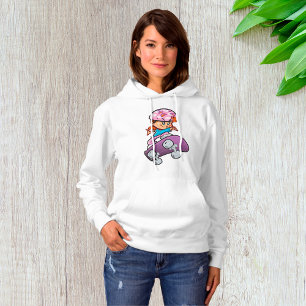 Skater Girl Fun Pink Helmet Skateboard Hoodie