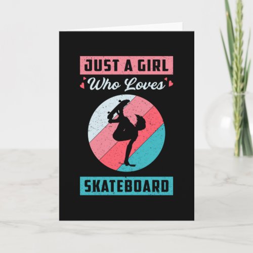 Skater Girl Girls Sk8 Skateboard Retro Gift Idea Card
