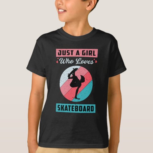 Skater Girl Girls Sk8 Skateboard Retro Gift Idea T_Shirt