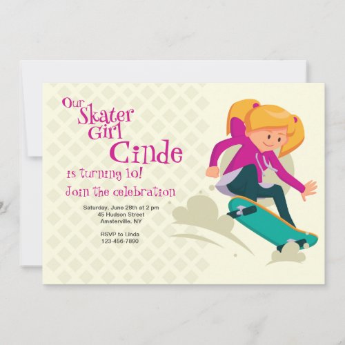 Skater Girl Invitation