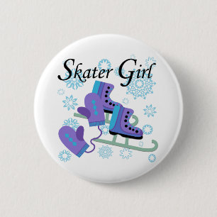 Skater Girl Pinback Button