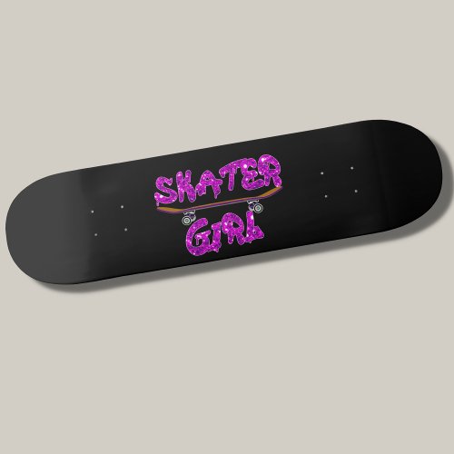 Skater Girl Purple Pink Skateboard                