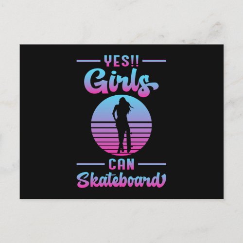Skater Girl Sk8 Girls Skateboard Skating Gift Idea Postcard