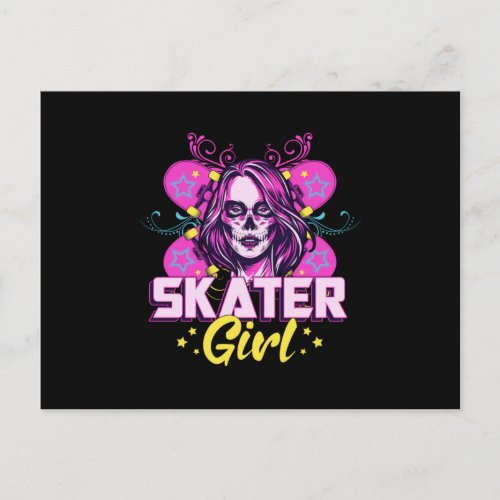 Skater Girl Sk8 Skateboard Girls Skating Gift Idea Postcard