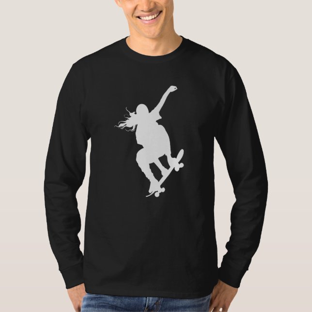 Skater Girl Skate Enthusiast Skateboarding Skatebo T-Shirt (Front)