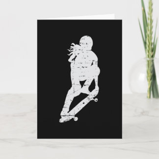 Skater Girl Skateboard Sk8 Skating Skate Gift Idea Card