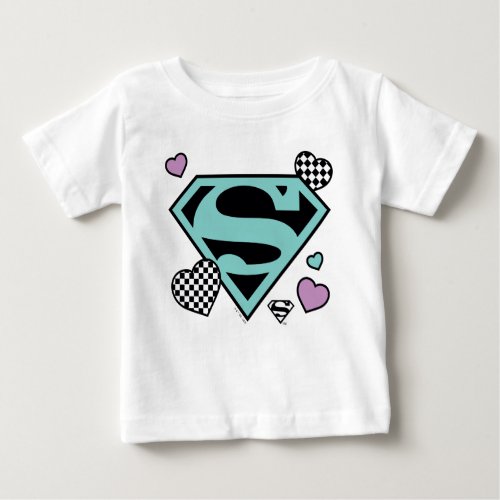 Skater Girl Supergirl Hearts S_Shield Baby T_Shirt