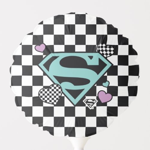 Skater Girl Supergirl Hearts S_Shield Balloon
