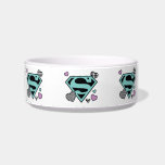 Skater Girl Supergirl Hearts S-Shield Bowl<br><div class="desc">Supergirl | Check out this fun Supergirl S-Shield with teal,  purple,  and checkered hearts!</div>