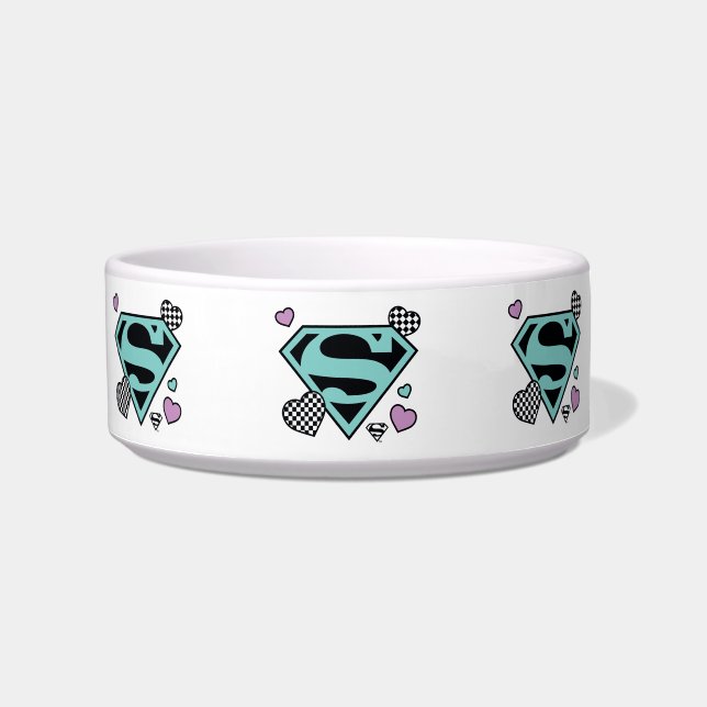 Skater Girl Supergirl Hearts S-Shield Bowl (Front)