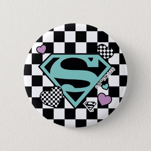 Skater Girl Supergirl Hearts S_Shield Button
