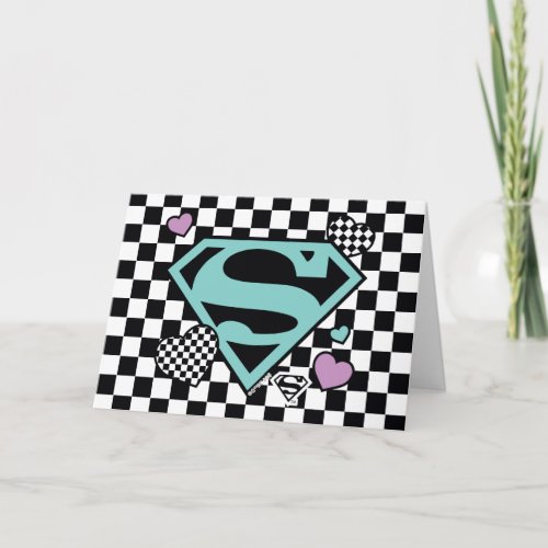 Skater Girl Supergirl Hearts S_Shield Card