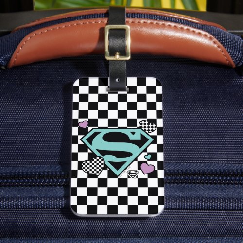 Skater Girl Supergirl Hearts S_Shield Luggage Tag