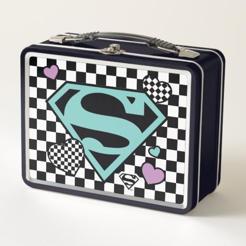 Skater Girl Supergirl Hearts S_Shield Metal Lunch Box