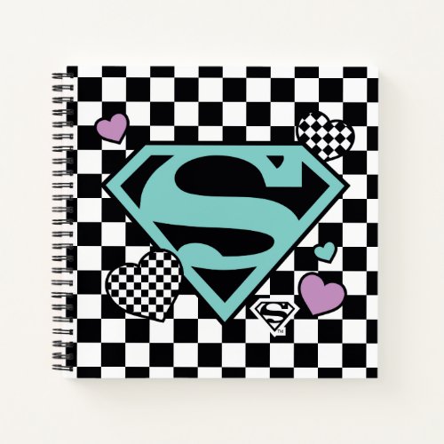 Skater Girl Supergirl Hearts S_Shield Notebook