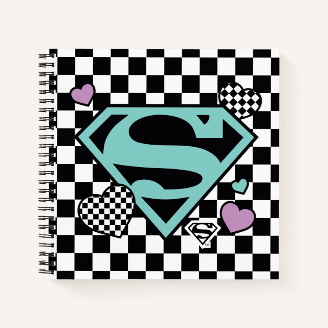 Skater Girl Supergirl Hearts S-Shield Notebook (Front)