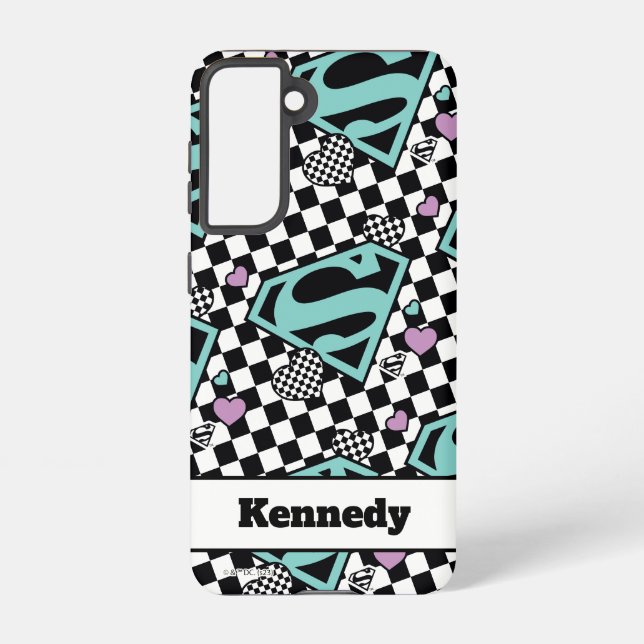 Skater Girl Supergirl Hearts S-Shield Samsung Galaxy Case (Back)