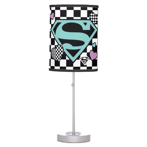 Skater Girl Supergirl Hearts S_Shield Table Lamp