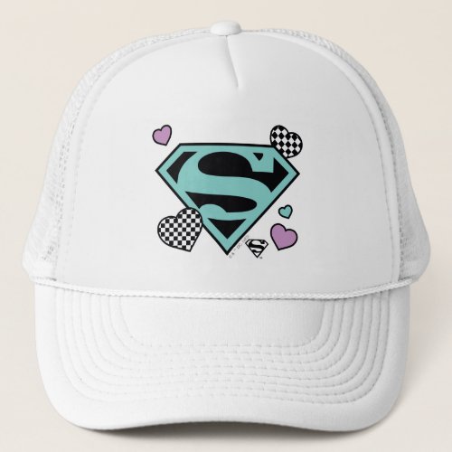 Skater Girl Supergirl Hearts S_Shield Trucker Hat