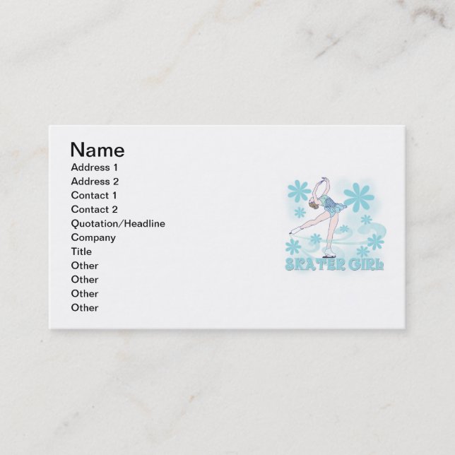 Skater Girl Tshirts and Gifts Business Card (Front)