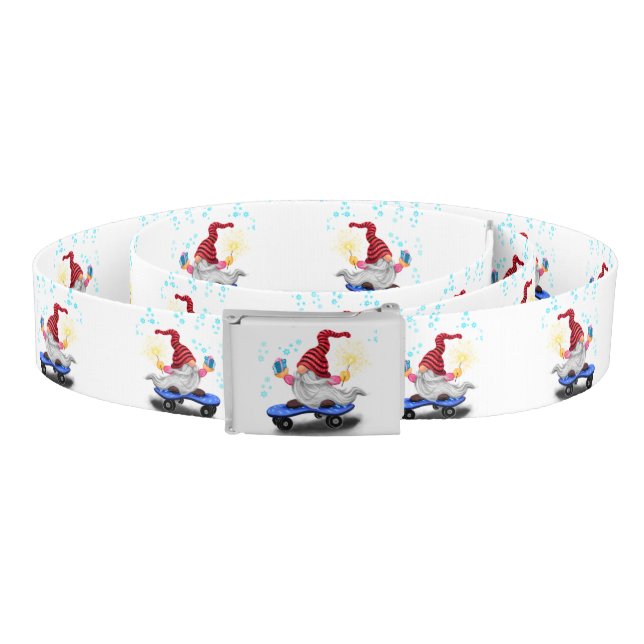 Skater Gnome with Gift Christmas Belt (Coil)