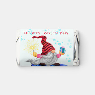 Skater Gnome with Gifts Happy Birthday Hershey's Miniatures