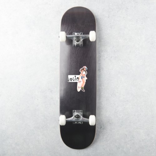 Skater Illustration  Monogram Skateboard Sticker