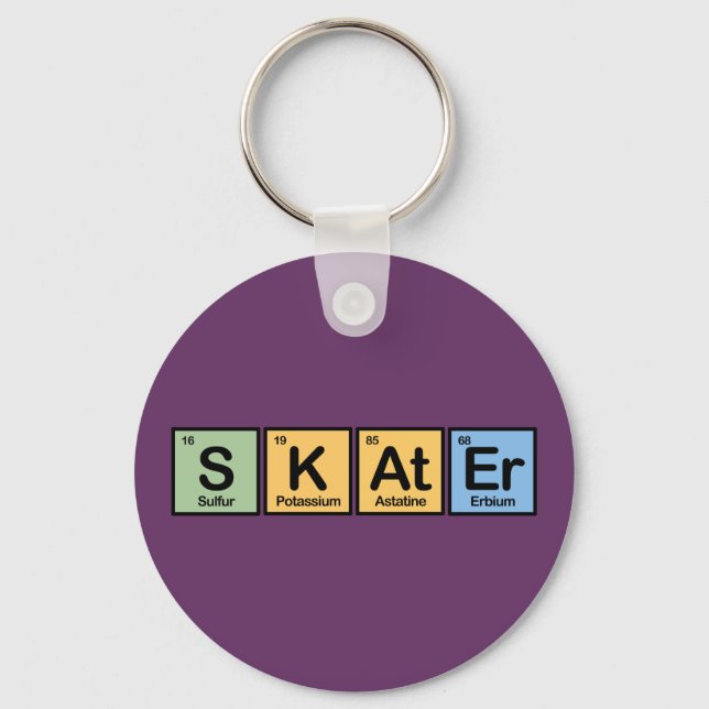 Skater made of Elements Keychain (Front)