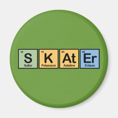 Skater made of Elements Magnet