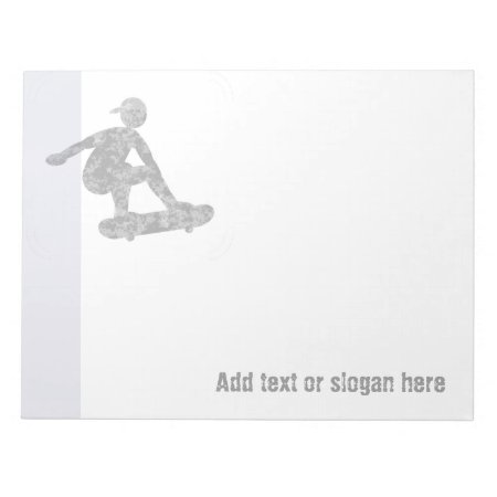 Skater On Skateboard Logo And Slogan Notepad