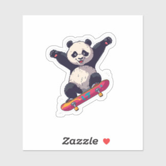 Skater Panda Sticker – Cartoon Decal
