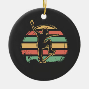 Skater Retro Ceramic Ornament