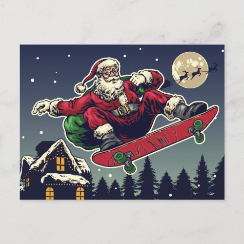 Skater Santa Postcard