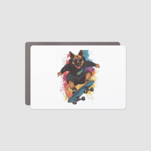 Skater Shepherd – Cool Skateboard Dog Car Magnet