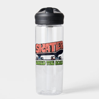 Skater Shred the Road – Retro 70s Skateboarding Water Bottle