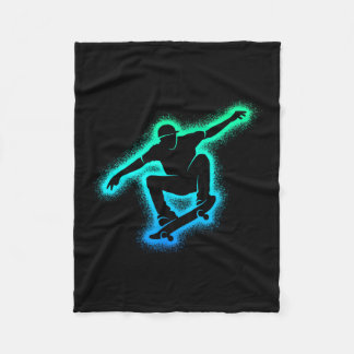 Skater Skateboard Skateboarder Men Kids Boys Skate Fleece Blanket