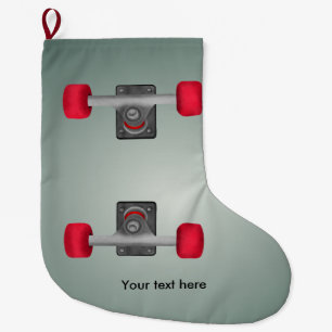 Skater Skateboard Skateboarding Wheels and Trucks Large Christmas Stocking