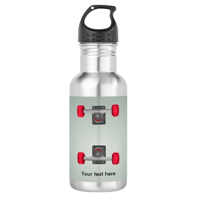 Skater Skateboard Skateboarding Wheels and Trucks Water Bottle (Front)
