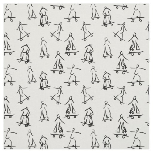 Skater sketch pattern fabric